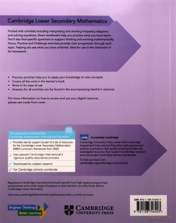 Cambridge Lower Secondary Mathematics Workbook 8 with Digital Access (1 Year) (Cambridge Lower Secondary Maths) - Lynn Byrd [KSIĄŻKA]