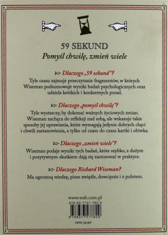 59 Sekund Pomyśl Chwilę Zmień Wiele - Richard Wiseman [KSIĄŻKA]