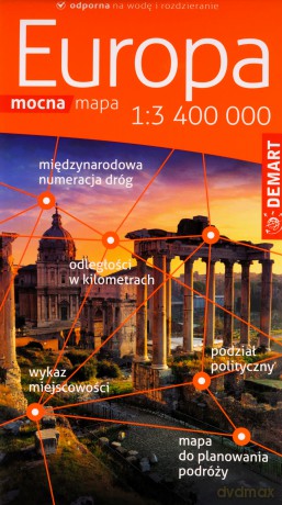 Europa 1:3400 000 mapa samochodowa