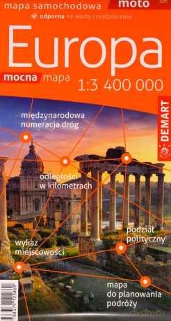 Europa 1:3400 000 mapa samochodowa