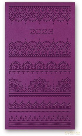 Kalendarz 2023 A6 tygodniowy vivella relief FIOLETOWY [KALENDARZ]