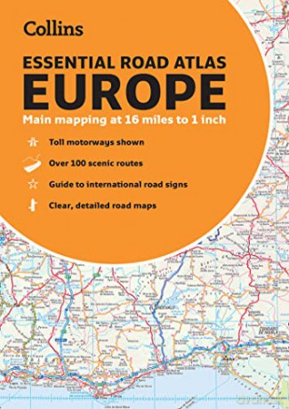 Collins Essential Road Atlas Europe: A4 Paperback - Collins Maps [KSIĄŻKA]