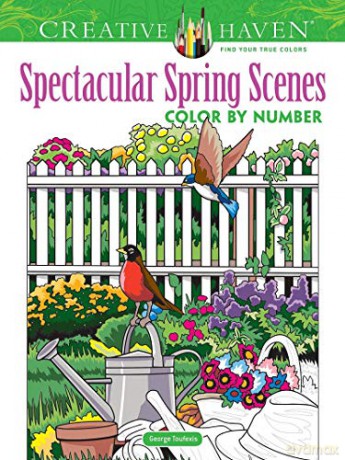 Creative Haven Spectacular Spring Scenes Color by Number - George Toufexis [KSIĄŻKA]
