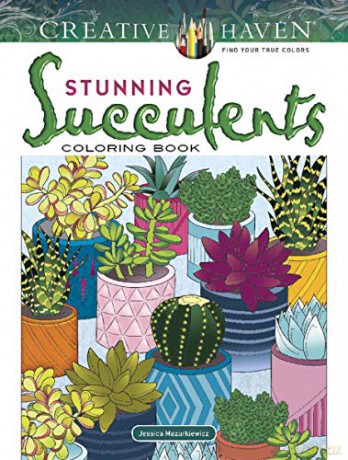 Creative Haven Stunning Succulents Coloring Book - Jessica Mazurkiewicz [KSIĄŻKA]