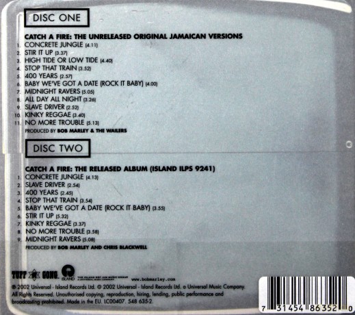 Bob Marley: Catch A Fire Deluxe Edition (digipack) [2CD]