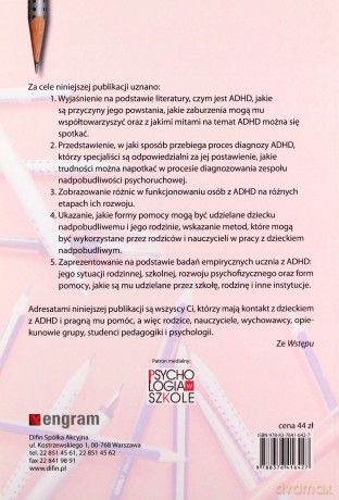 Kariera szkolna uczniów z ADHD - Aneta Paszkiewicz [KSIĄŻKA]