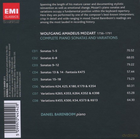 Daniel Barenboim: Complete Piano Sonatas And Variations - Limited [8CD]