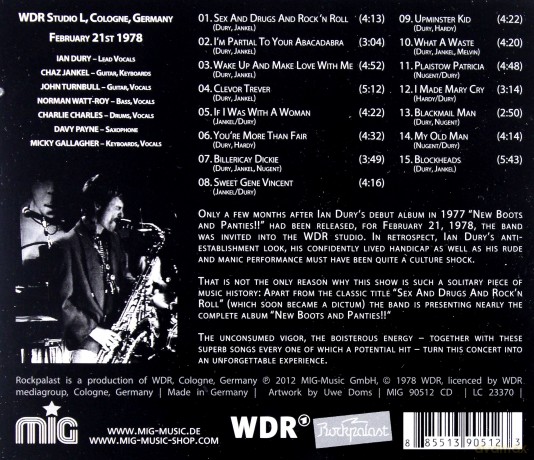 Ian Dury & The Blockheads: Live At Rockpalast 1978  [CD]