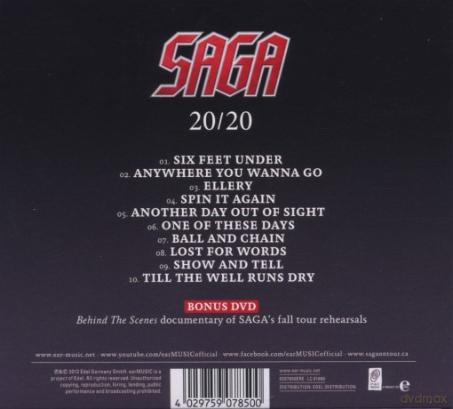 Saga: 20/20 Limited Editiond (digipack) [CD]+[DVD]