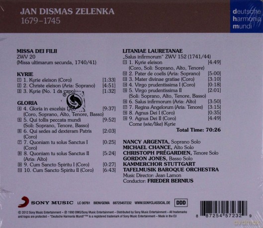 Frieder Bernius: Zelenka: Missa Dei Filii/Litaniae Lauretanae [CD]