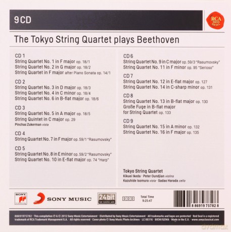 Tokyo String Quartet: Beethoven: Complete String Quartets [9CD]