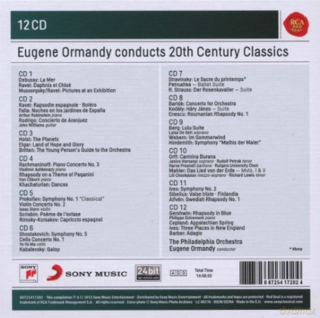 Eugene Ormandy Conducts 20th Century Classics [12CD]