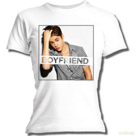 Justin Bieber: Boyfriend, White, Skinny (M) [T-SHIRT]