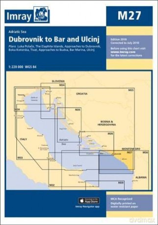 Imray Chart M27: Dubrovnik to Bar and Ulcinj (M Series) - Imray [KSIĄŻKA]