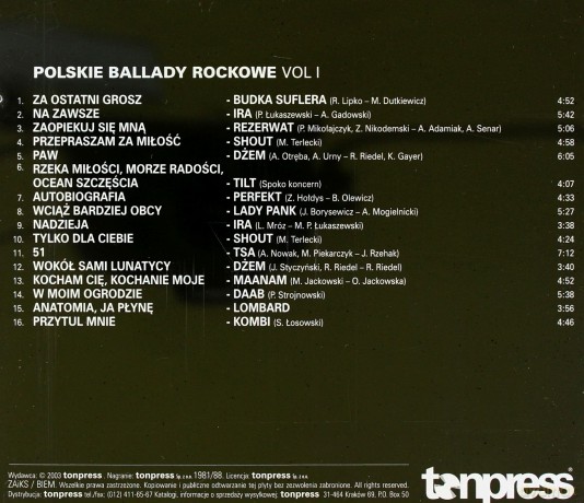 Polskie ballady rockowe vol.1 [CD]