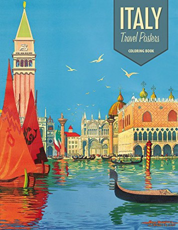 Italy Travel Posters Colouring Book: Travel Posters Coloring Book - Pomegranate Communications [KSIĄŻKA]