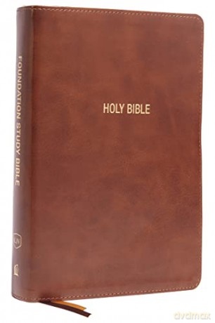 KJV, Foundation Study Bible, Large Print, Leathersoft, Brown, Red Letter, Thumb Indexed, Comfort Print: Holy Bible, King James Version - Bibles - Thomas Nelson [KSIĄŻKA]