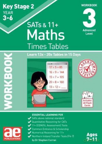 KS2 Times Tables Workbook 3: 15 Day Learning Programme for 13x - 20x Tables - Dr Stephen C Curran [KSIĄŻKA]