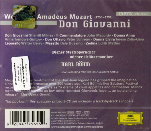 Bohm Wp: Mozart:Don Giovanni Opera House [3CD]