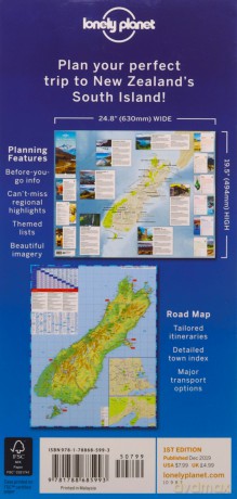 Lonely Planet New Zealand's South Island Planning Map - Lonely Planet [KSIĄŻKA]