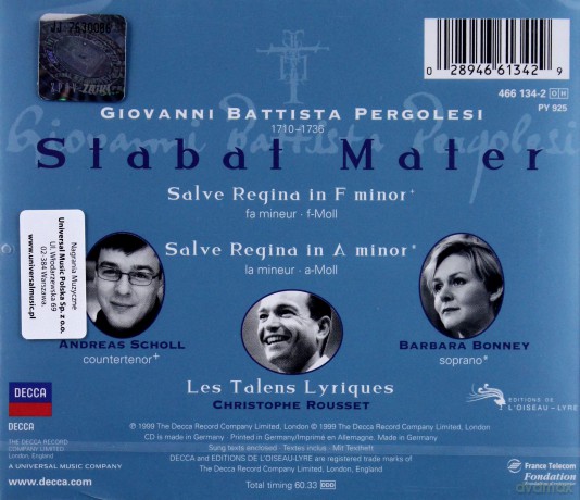 Bohm: Pergolesi: Stabat Mater [CD]