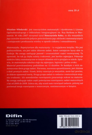 Matematyka. Repetytorium dla maturzysty -  Wiesław Włodarski [KSIĄŻKA]