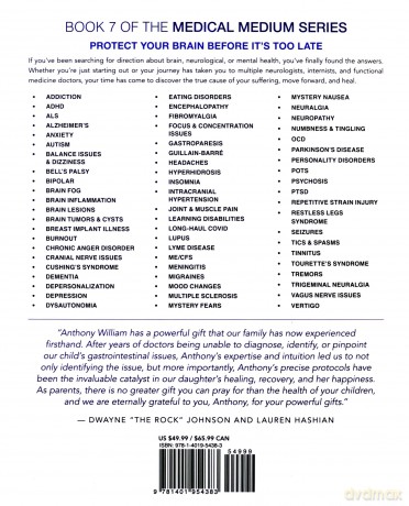Medical Medium Brain Saver: Answers to Brain Inflammation, Mental Health, OCD, Brain Fog, Neurological Symptoms, Addiction, Anxiety, Depression, Heavy ... Alzheimer's, Autoimmune & Eating Disorders - Anthony William [KSIĄŻKA]