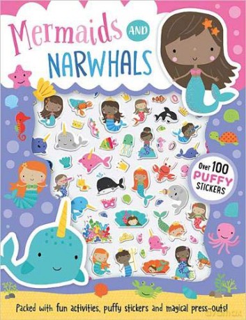 Mermaids and Narwhals (Puffy Sticker Activity Book- Over 100 stickers) (Puffy Sticker Book) - Make Believe Ideas [KSIĄŻKA]