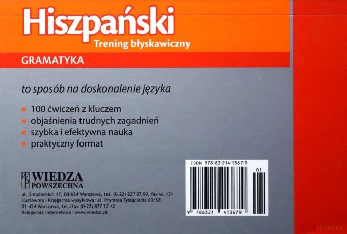 Hiszpański - Trening Błyskawiczny. Gramatyka [KSIĄŻKA]