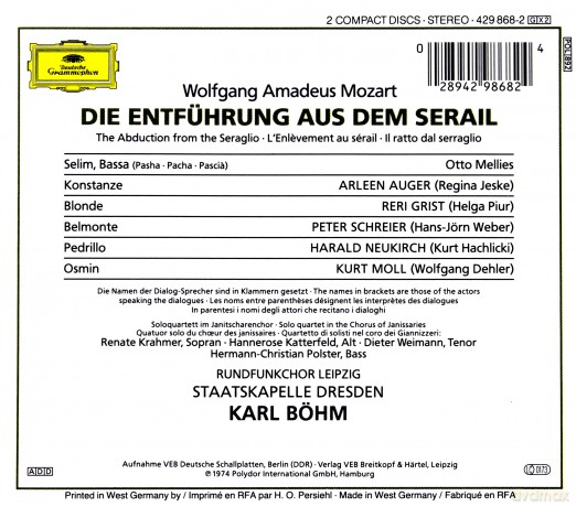 Bohm:Mozart:Entfuehrung [BOX] [2CD]