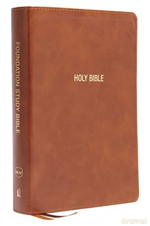 NKJV, Foundation Study Bible, Large Print, Leathersoft, Brown, Red Letter, Thumb Indexed, Comfort Print: Holy Bible, New King James Version - Bibles - Thomas Nelson [KSIĄŻKA]