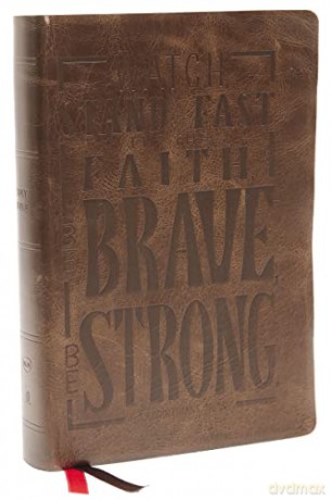 NKJV, Giant Print Center-Column Reference Bible, Verse Art Cover Collection, Genuine Leather, Brown, Thumb Indexed, Red Letter, Comfort Print: Holy Bible, New King James Version [KSIĄŻKA]