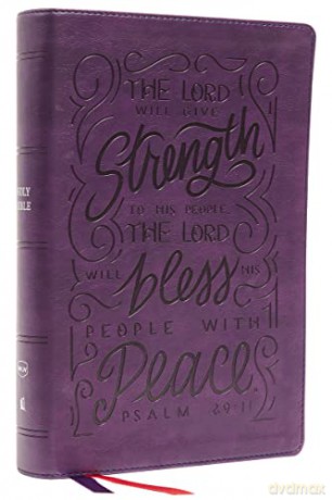 NKJV, Giant Print Center-Column Reference Bible, Verse Art Cover Collection, Leathersoft, Purple, Thumb Indexed, Red Letter, Comfort Print: Holy Bible, New King James Version [KSIĄŻKA]