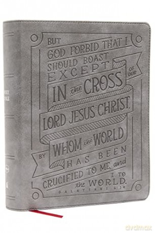 NKJV, Journal Reference Edition Bible, Verse Art Cover Collection, Leathersoft, Gray, Red Letter, Comfort Print: Let Scripture Explain Scripture. Reflect on What You Learn. [KSIĄŻKA]