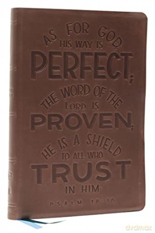 NKJV, Thinline Bible, Verse Art Cover Collection, Genuine Leather, Brown, Thumb Indexed, Red Letter, Comfort Print: Holy Bible, New King James Version [KSIĄŻKA]