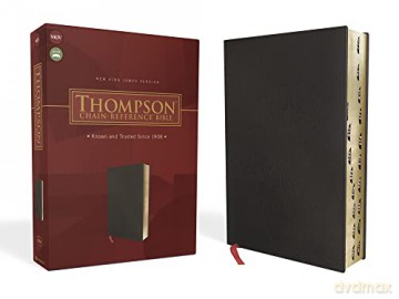 NKJV, Thompson Chain-Reference Bible, Bonded Leather, Black, Red Letter, Thumb Indexed: New King James Version, Black, Bonded Leather, Red Letter, Thompson Chain-reference Bible [KSIĄŻKA]