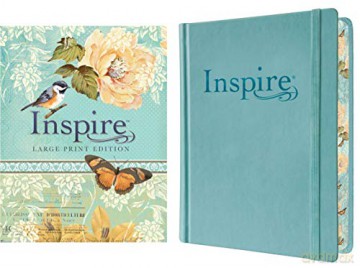 NLT Inspire Bible Large Print, Tranquil Blue: The Bible for Creative Journaling (Inspire: Large Print) - Tyndale [KSIĄŻKA]