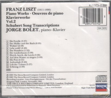 Bolet: Liszt:Shub-Lieder Transcription [CD]