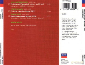 Bolet: Mendelssohn/Franck/Liszt [CD]