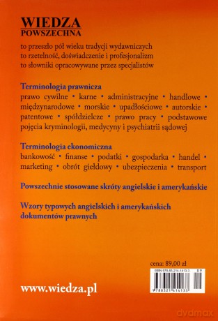 Słownik Terminologii Prawniczej I Ekonomicznej Angielsko-Polski (miękka) [KSIĄŻKA]