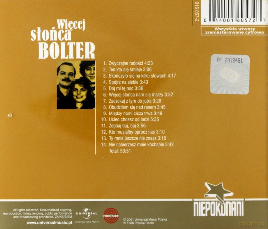 Bolter: Więcej Słońca (Niepokonani) [CD]