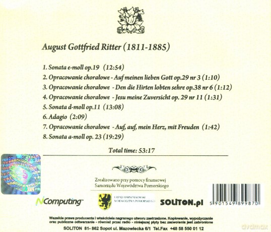 Hanna Dys: August Gottfried Ritter: Dzieła Wybrane [CD]