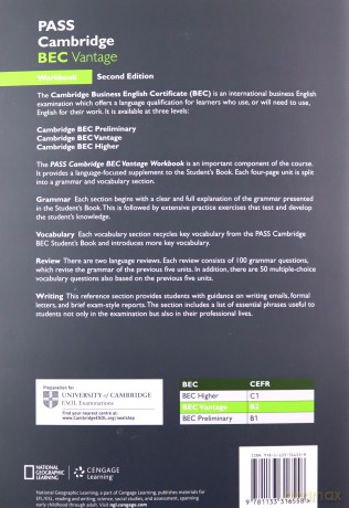 PASS Cambridge BEC Vantage: Workbook: Workbook with Key - Anne Williams [KSIĄŻKA]