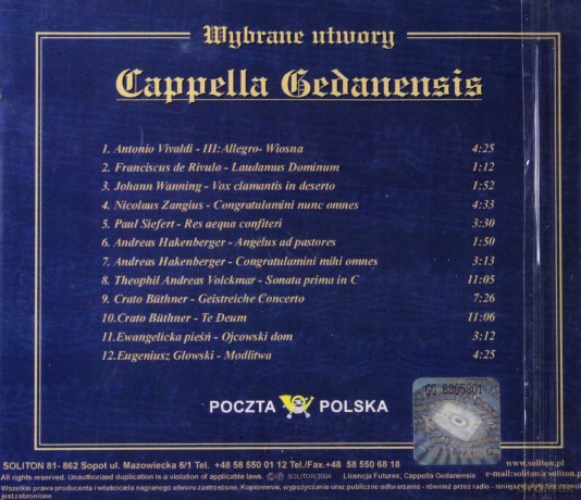 Cappella Gedanensis: Utwory Wybrane [CD]