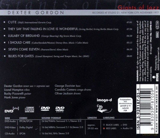 giants of jazz: dexter gordon [dvd]+[cd]
