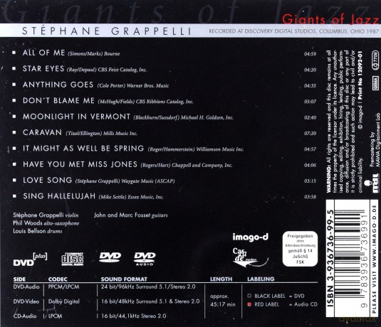 Giants Of Jazz: Stephane Grapelli [DVD]