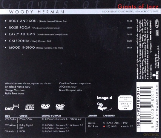 Giants Of Jazz: Woody Herman [DVD]