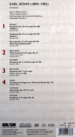 Karl Bohm: 4cd Bookformat (+ 20 Pages Booklet) [4CD]