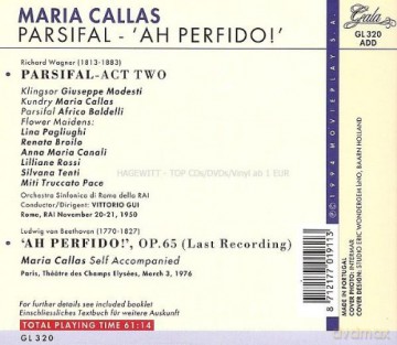Maria Calles: Wagner Parsifal: Act 2, Beethoven: 'Ah Perfido' [CD]