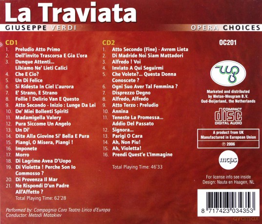 Opera Choices: La Traviata: Giuseppe Verdi [2CD]